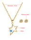 Fashion Suit Brass Inlaid Zirconium Five-pointed Star Eye Necklace And Earring Set