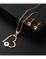 Fashion Suit Copper Diamond Love Eye Necklace And Earring Set