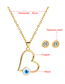 Fashion Suit Copper Diamond Love Eye Necklace And Earring Set