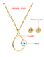 Fashion Suit Copper And Diamond Drop-shaped Eye Necklace And Earrings Set