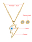 Fashion Suit Bronze Diamond Lightning Eye Necklace And Earring Set