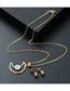 Fashion Suit Brass Plating Inlaid Zirconium Crescent Eye Necklace And Earrings Set