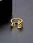 Fashion Gold Bronze Diamond Star Double Ring