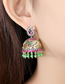Fashion Color Copper Inlaid Zirconium Geometric Earrings