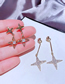 Fashion Gold Copper Inlaid Zirconium Four-pointed Star Stud Earrings