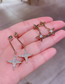 Fashion Gold Copper Inlaid Zirconium Four-pointed Star Stud Earrings