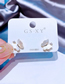 Fashion White Copper And Diamond Butterfly Stud Earrings