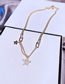 Fashion Gold Alloy Inlaid Zirconium Five-pointed Star Necklace