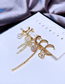 Fashion Gold Copper Diamond Bowknot Claw Chain Love Earring Set