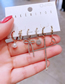 Fashion Gold Copper Diamond Bowknot Claw Chain Love Earring Set