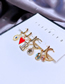 Fashion Gold Copper Inlaid Zirconium Love Letter Five-pointed Star Earring Set