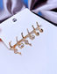 Fashion Gold Copper Inlaid Zirconium Bear Love Key Earring Set