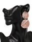 Fashion Black Alloy Geometric Texture Round Ear Studs