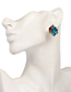 Fashion Color Alloy Diamond Geometric Stud Earrings