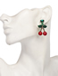Fashion Cherry Alloy Diamond Stud Earrings