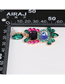 Fashion Color Alloy Diamond Geometric Eye Earrings