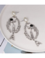 Fashion White Alloy Inlaid Colored Diamond Carp Earrings