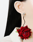 Fashion Pink Alloy Geometric Rose Earrings