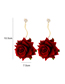 Fashion Red Alloy Geometric Rose Earrings