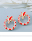 Fashion Red Alloy Oil Drop Geometric Snake Shape Stud Earrings
