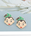 Fashion Gold Alloy Dripping Oil Cartoon Character Ear Studs