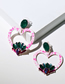 Fashion Color Alloy Diamond Splashed Ink Love Stud Earrings