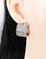 Fashion Gold Alloy Geometric C-shaped Diamond Earrings