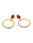 Fashion Red Alloy Diamond Pattern Round Earrings