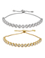 Fashion White Gold Copper Inlaid Round Zirconium Drawstring Bracelet