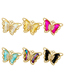 Fashion Light Blue Copper Diamond Butterfly Diy Accessories