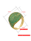 Fashion Gold Color Diamond Copper And Fancy Diamond Wide Open Ring