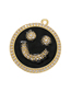 Fashion Black Copper Inlaid Zirconium Drip Oil Smiley Face Diy Accessories