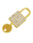 Fashion White Gold Copper Inlaid Zirconium Lock Key Diy Accessories