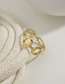 Fashion Gold Titanium Steel Geometric Hollow Open Ring