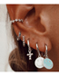 Fashion Blue Alloy Dripping Smiley Earrings