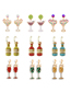 Fashion 12# Alloy Diamond Pearl Geometric Wine Bottle Stud Earrings