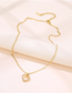 Fashion Gold Titanium Steel Inlaid Zirconium Heart Necklace