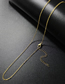 Fashion Gold Titanium Steel Inlaid Zirconium Geometric Necklace