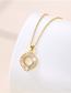 Fashion Gold Titanium Steel Inlaid Zirconium Ring Necklace