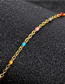 Fashion Gold Titanium Steel Geometric Crescent Fringe Double Necklace