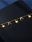 Fashion Gold Stainless Steel Star And Moon Tassel Necklace