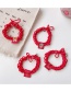 Fashion Red-available (2 Piece Set) Geometric Letter Stickers Wiring Rope Braided Bracelet Hair Rope Set