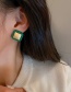 Fashion Green Alloy Geometric Square Ear Studs