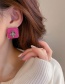 Fashion Pink Square Fabric Geometric Square Earrings
