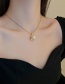 Fashion Gold Titanium Steel Inlaid Zirconium Pearl Necklace