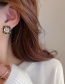 Fashion Gold Alloy Diamond Double Loop Leather Winding Square Earrings