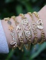 Fashion Br054-b Gold-plated Copper And Zirconium Geometric Love Bracelet