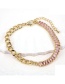 Fashion Br020-d Copper And Diamond Stitching Chain Bracelet