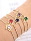 Fashion Purple Copper Inlaid Zirconium Five-pointed Star Pull-out Bracelet