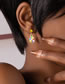 Fashion Gold Alloy Oil Drop Colorful Sun Flower Earrings
